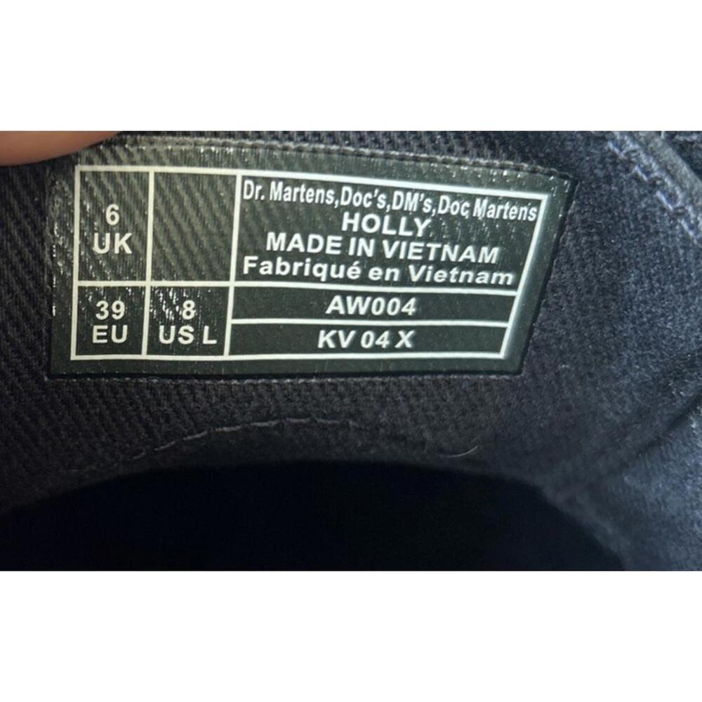 Dr Martens Holly Max Platform Sz 8 Black Leather Women Combat Shoes RARE PUNK - Picture 7 of 12